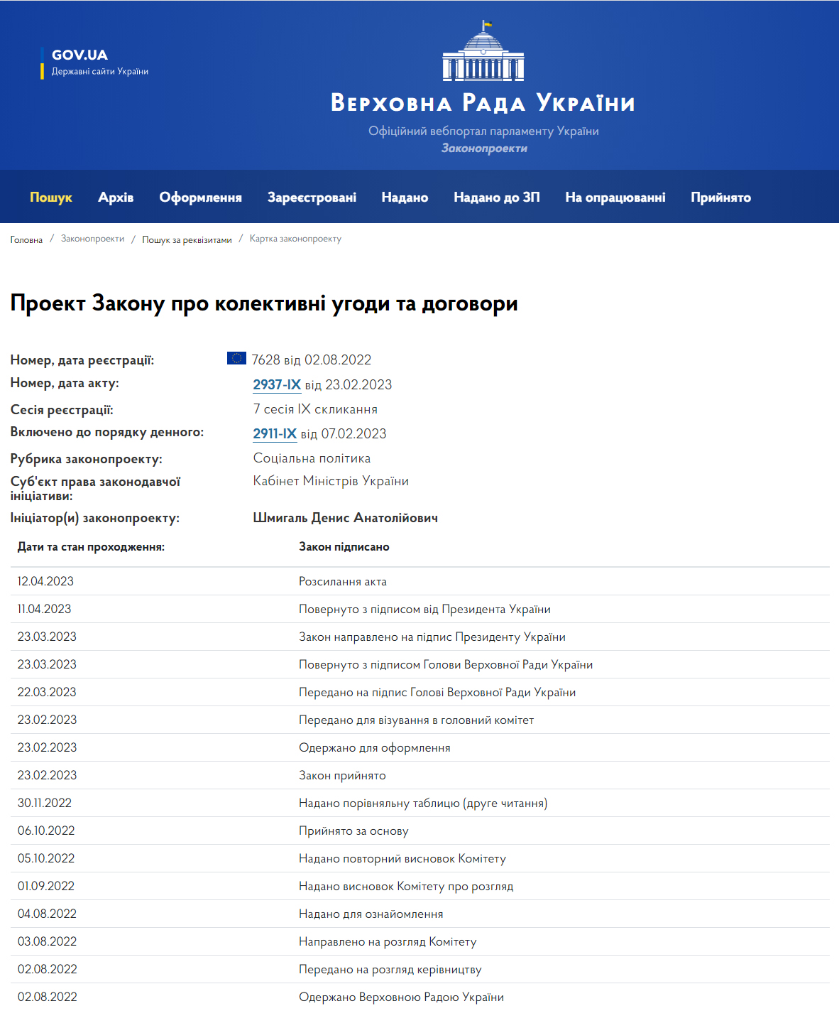 Підписано Закон про колективні угоди та договори